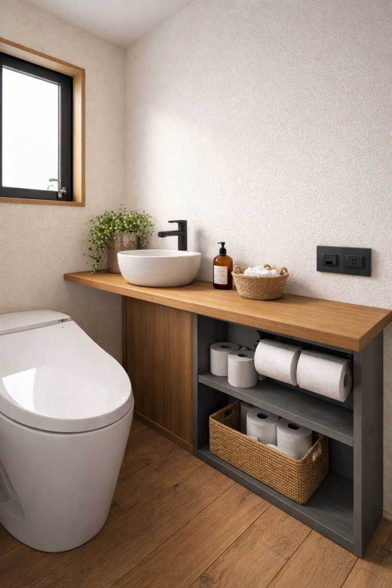 トイレ空間を使いやすく！カウンター下地づくりのひと工夫